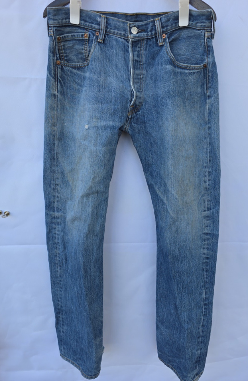 Levi’s 501 Jeans Mens W34 L32 Blue Button Fly 100% Cotton Made in Mexico Fair
